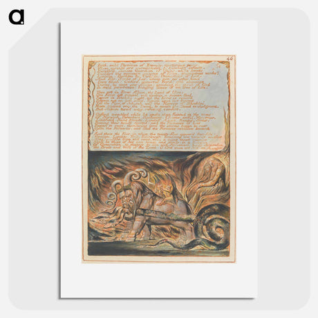 アートポスター-Jerusalem, Plate 46, "Bath, mild Physician" - ウィリアム ブレイク Poster.