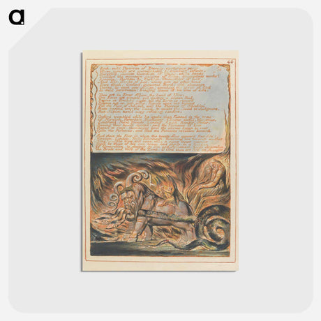 アートポストカード-Jerusalem, Plate 46, "Bath, mild Physician" - ウィリアム ブレイク Postcard.