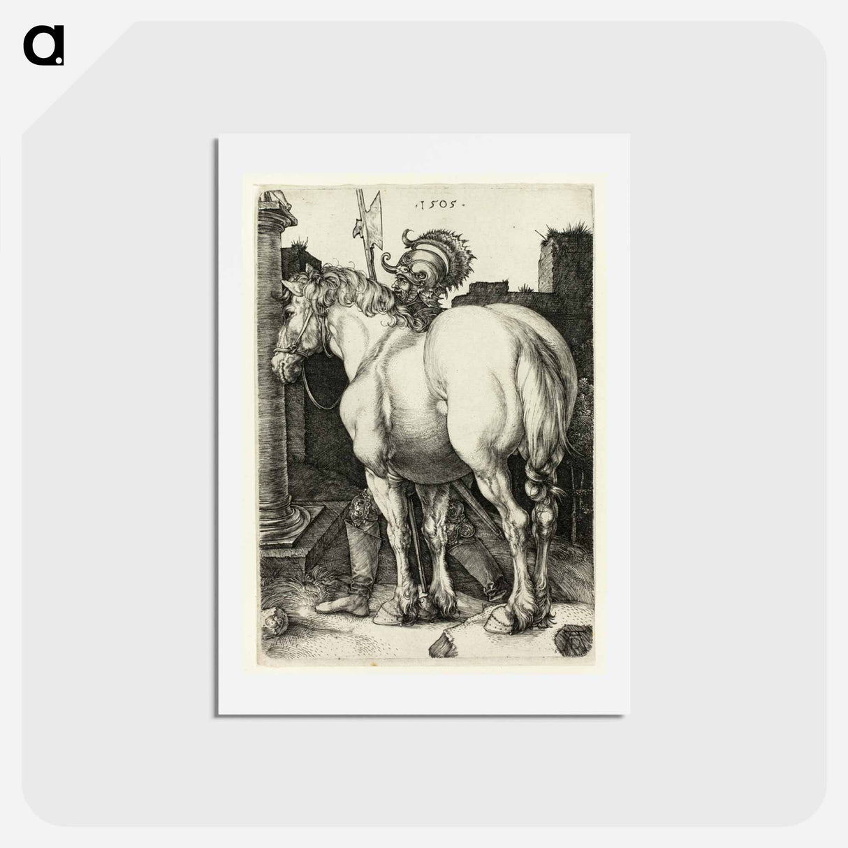 アートポストカード-The Large Horse - アルブレヒト デューラー Postcard.