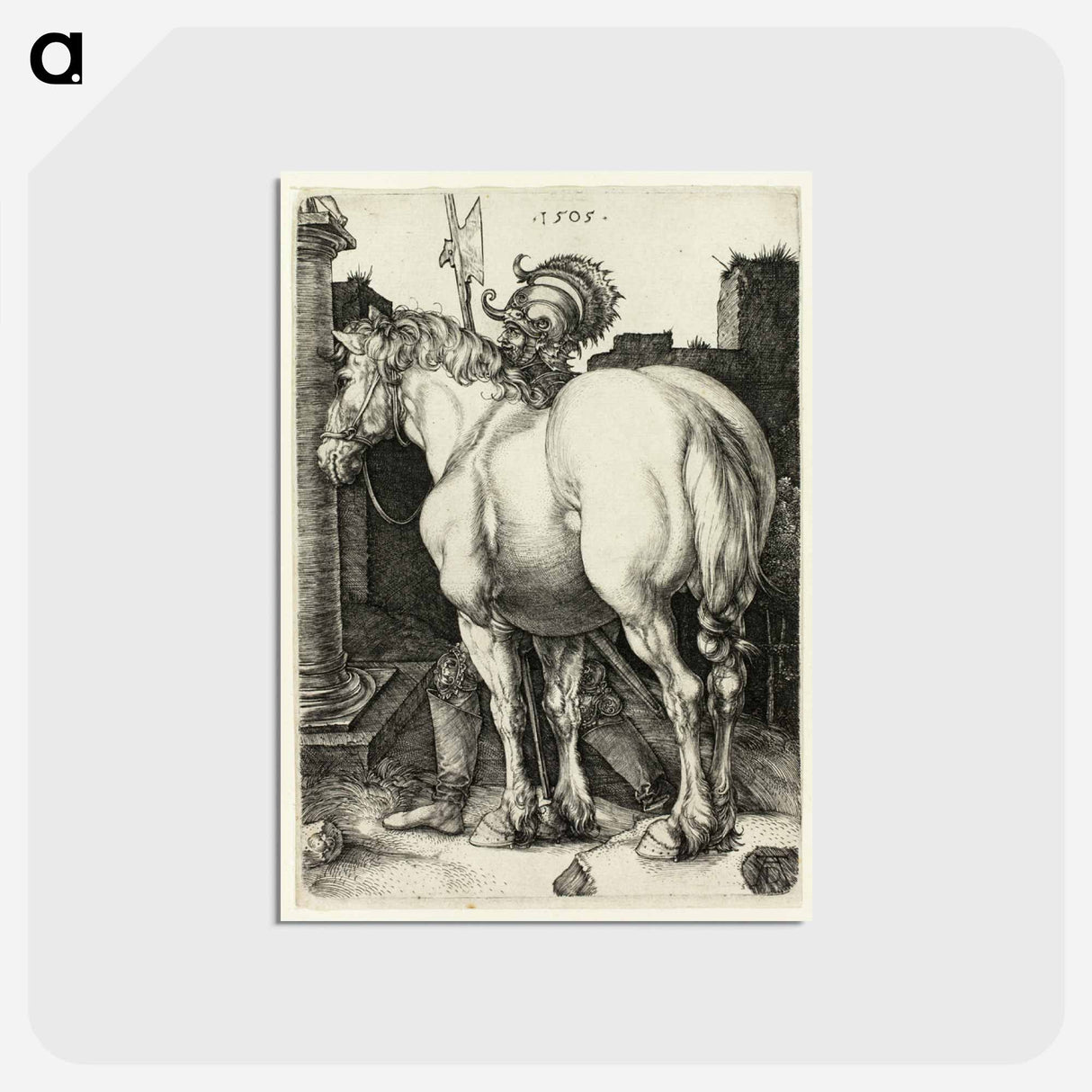 アートポストカード-The Large Horse - アルブレヒト デューラー Postcard.