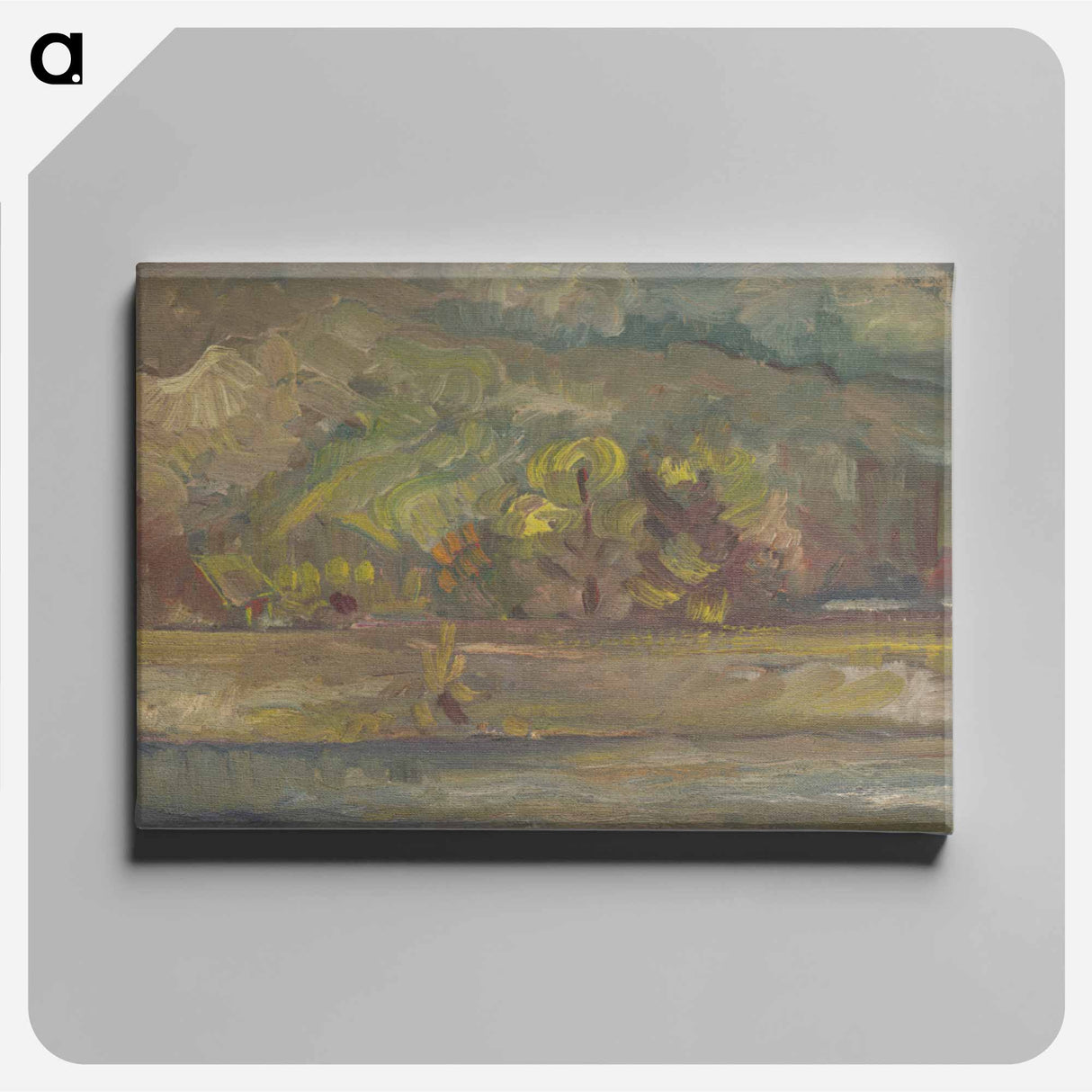 Landscape with a river - アーノルド ピーター ワイズ クビンチャン Canvas.