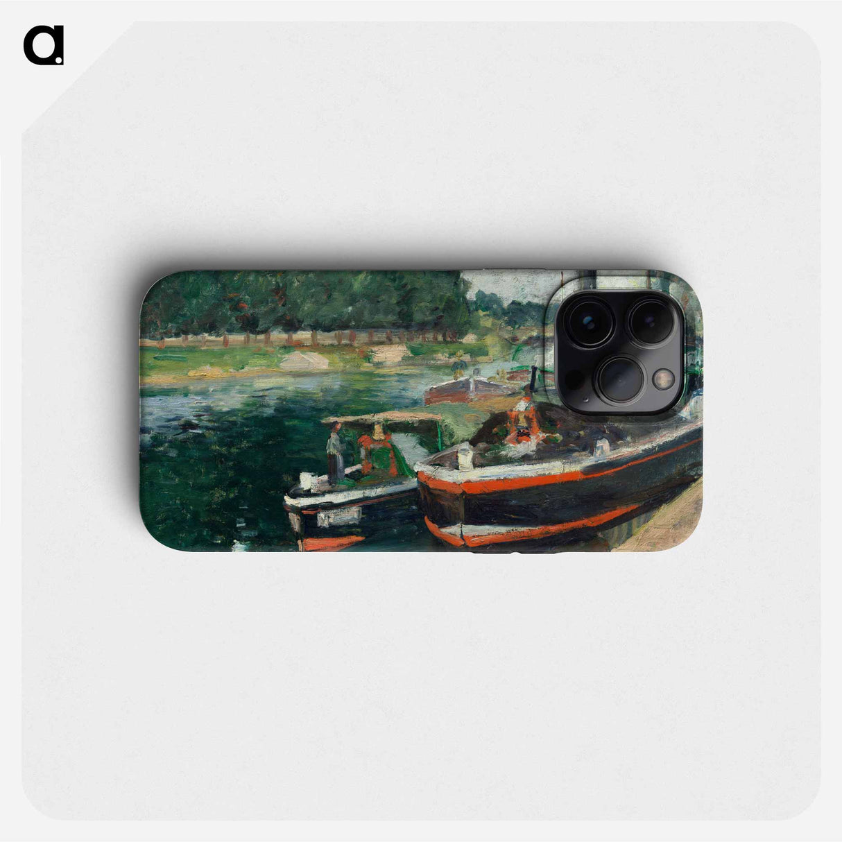 Barges at Pontoise - Camille Pissarro Phone Case.