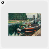 アートポストカード-Barges at Pontoise - カミーユ ピサロ Postcard.