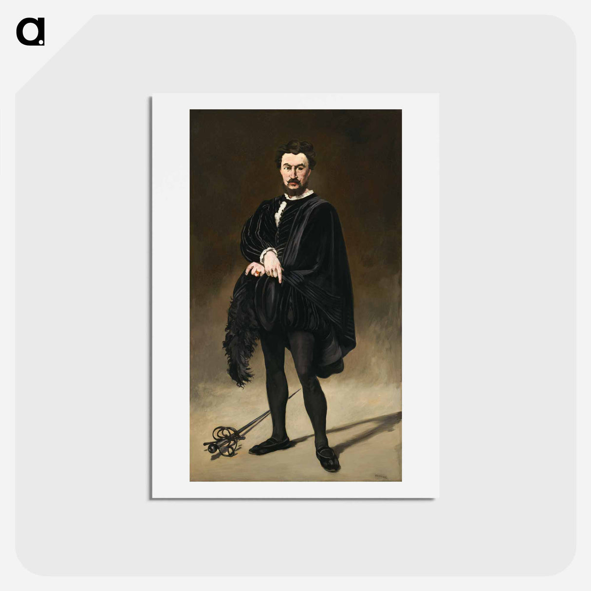 アートポストカード-The Tragic Actor (Rouvière as Hamlet) - エドゥアール マネ Postcard.