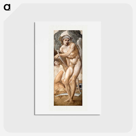 アートポストカード-Troy Triptych - Study of Oblivion conquering Fame - エドワード バーン ジョーンズ Postcard.