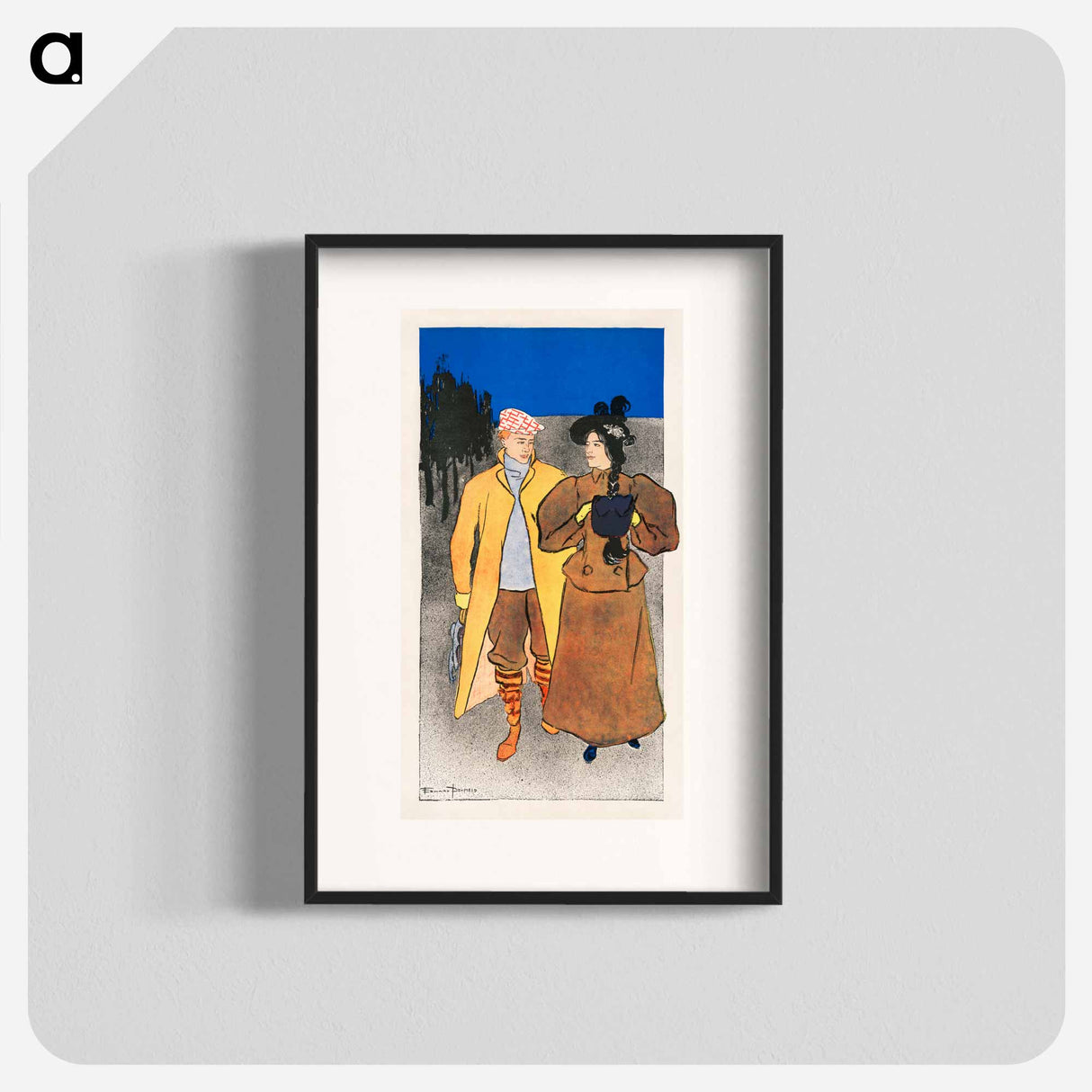 Man walking with woman - Edward Penfield Poster.