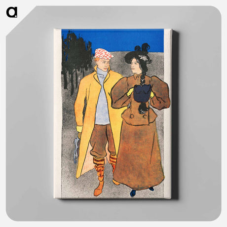 アートパネル-Man walking with woman - エドワード ペンフィールド Canvas.