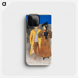 Man walking with woman - Edward Penfield Phone Case.