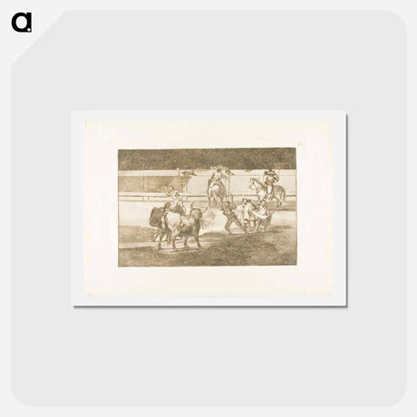 アートポストカード-Banderillas with firecrackers - フランシスコ デ ゴヤ Postcard.