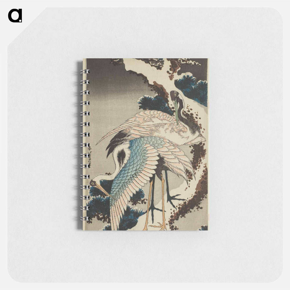 Hokusai's Cranes at The Branch of A Snow - 葛飾 北斎 Memo.