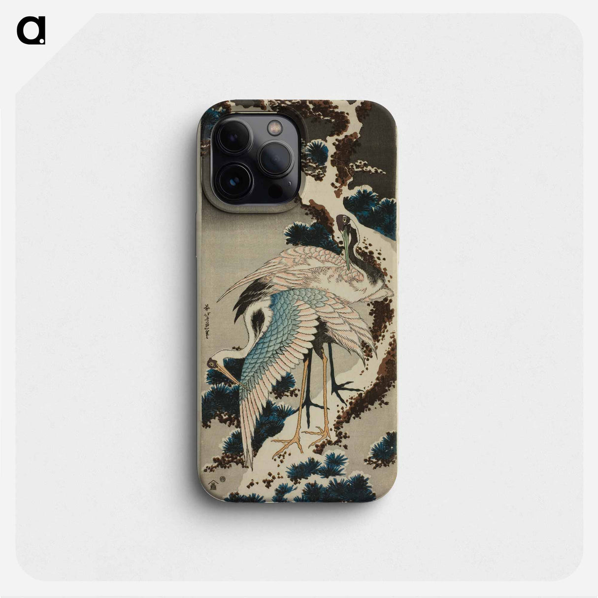 Hokusai's Cranes at the Branch of a Snow - Katsushika Hokusai Phone Case.