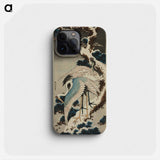 Hokusai's Cranes at The Branch of A Snow - 葛飾 北斎 Phone Case.