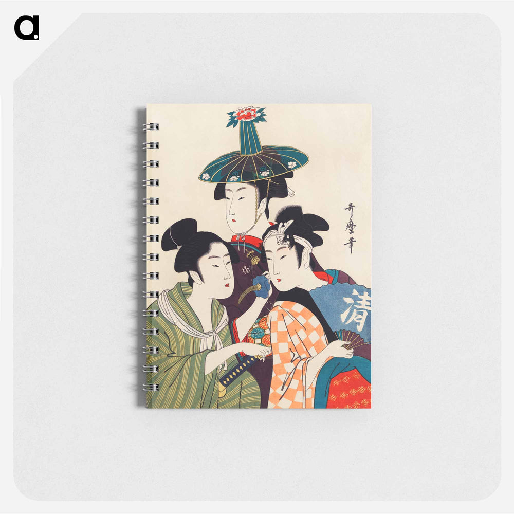 Three Young Men or Women - 喜多川 歌麿 Memo.