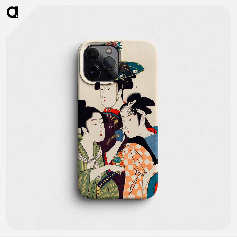 Three Young Men or Women - 喜多川 歌麿 Phone Case.