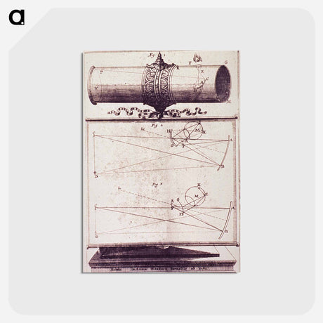 アートポストカード-Telescope and Diagrams of Light Reflection
 - 国立医学図書館 Postcard.