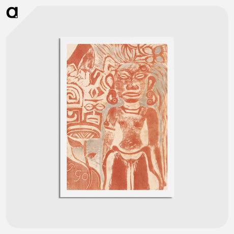アートポストカード-Tahitian Idol–the Goddess Hina - ポール ゴーギャン Postcard.