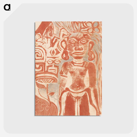 アートポストカード-Tahitian Idol–the Goddess Hina - ポール ゴーギャン Postcard.