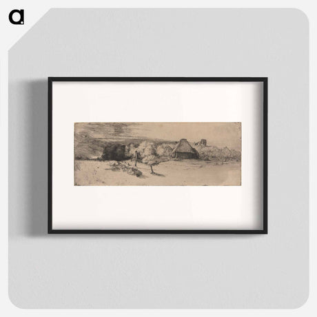 アートポスター-Landscape with a Farm Building and the House with the Tower - レンブラント ファン レイン Poster.