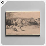 Landscape with a Farm Building and the House with the Tower - レンブラント ファン レイン Canvas.