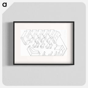 アートポスター-Interior of the Café brasserie of the Aubette, Strasbourg, axonometry - テオ ファン ドゥースブルフ Poster.