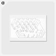 アートポストカード-Interior of the Café brasserie of the Aubette, Strasbourg, axonometry - テオ ファン ドゥースブルフ Postcard.