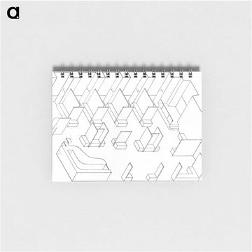 Interior of the Café brasserie of the Aubette, Strasbourg, axonometry - テオ ファン ドゥースブルフ Memo.