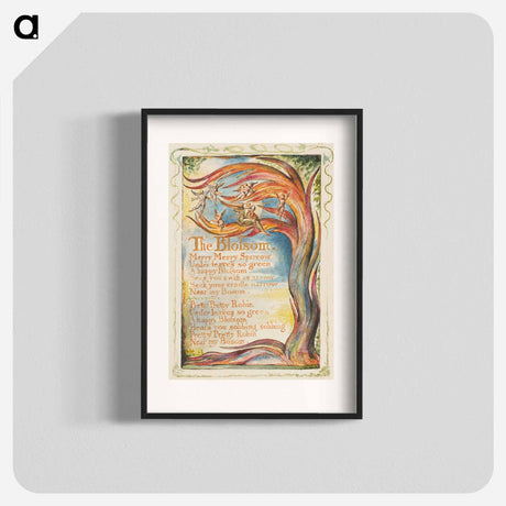 アートポスター-Songs of Innocence and of Experience: The Blossom: Merry Merry Sparrow - ウィリアム ブレイク Poster.