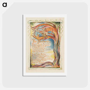 アートポストカード-Songs of Innocence and of Experience: The Blossom: Merry Merry Sparrow - ウィリアム ブレイク Postcard.