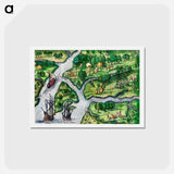 アートポストカード-Port Royal, South Carolina - アンティーク地図 Postcard.