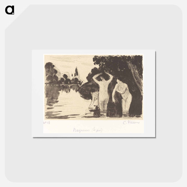 アートポストカード-Baigneuses - カミーユ ピサロ Postcard.