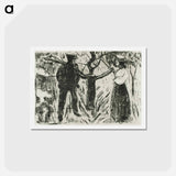 アートポストカード-Adam and Eve - エドヴァルド ムンク Postcard.