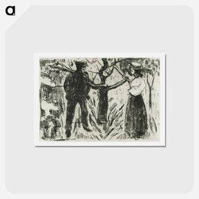 アートポストカード-Adam and Eve - エドヴァルド ムンク Postcard.