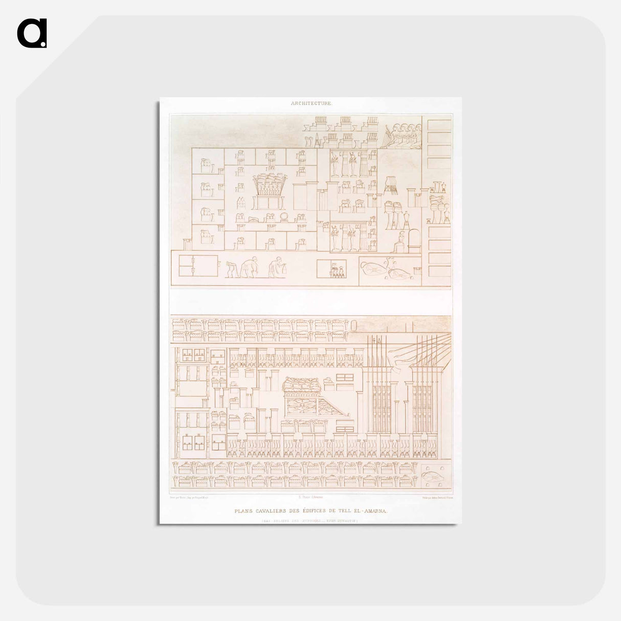 アートポストカード-Tell el-Amarna Buildings Plan
 - エジプト美術史 Postcard.