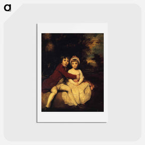 アートポストカード-John Parker and his Sister Theresa - ジョシュア レノルズ Postcard.