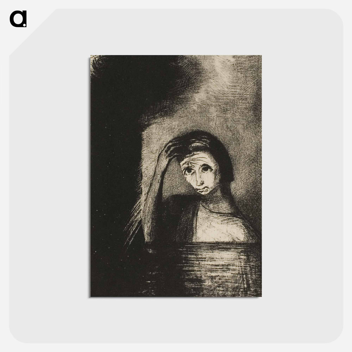 アートポストカード-Frontispiece from Emile Verhaeren's Les Debacles - オディロン ルドン Postcard.