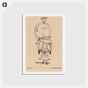 アートポストカード-Die Hexe mit dem Kamm (Witch with a Comb)
 - パウル クレー Postcard.