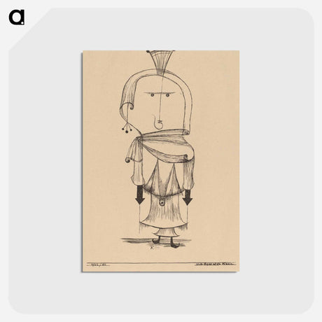 アートポストカード-Die Hexe mit dem Kamm (Witch with a Comb)
 - パウル クレー Postcard.
