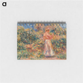 アートメモ帳-Landscape with Woman in Pink and White - ピエール オーギュスト ルノワール Memo.