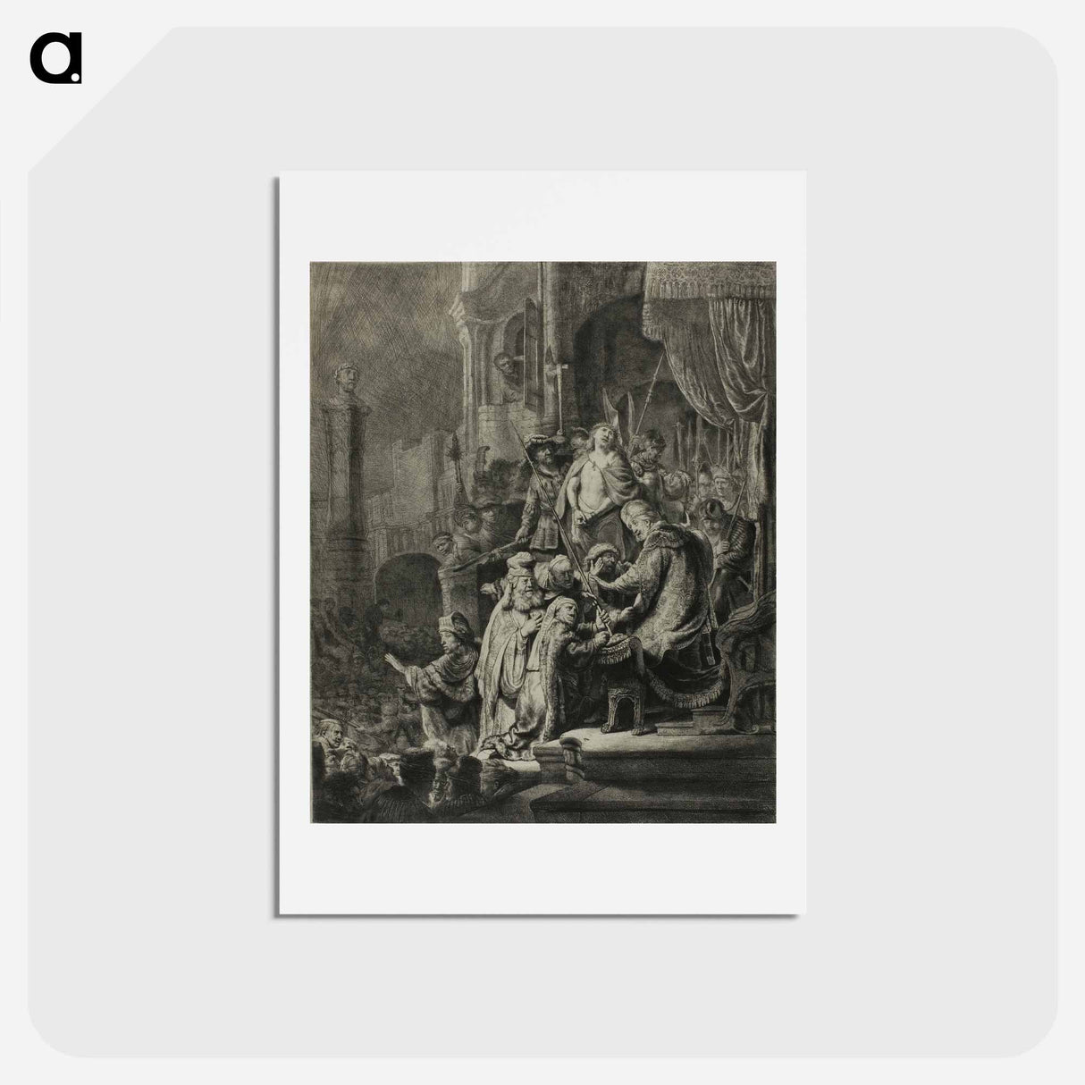 アートポストカード-Christ Before Pilate - レンブラント ファン レイン Postcard.