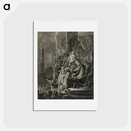 アートポストカード-Christ Before Pilate - レンブラント ファン レイン Postcard.