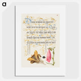アートポスター-Cloth of Gold Crocus, Beetle, and Foxglove from Mira Calligraphiae Monumenta or The Model Book of Calligraphy
 - 書道のお手本 Poster.