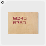 アートポストカード-Design for the numbers 1 through 9 - テオ ファン ドゥースブルフ Postcard.