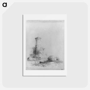 アートポストカード-Landscape with Tower (from McGuire Scrapbook) - トーマス コール Postcard.