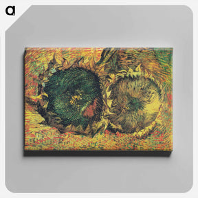 アートパネル-Two Cut Sunflowers - フィンセント ファン ゴッホ Canvas.