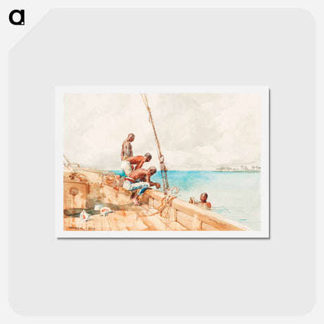 アートポストカード-The Conch Divers - ウィンスロー ホーマー Postcard.