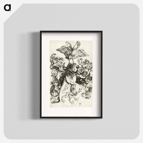 アートポスター-Coat of Arms with Lion and Rooster - アルブレヒト デューラー Poster.