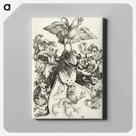 アートパネル-Coat of Arms with Lion and Rooster - アルブレヒト デューラー Canvas.