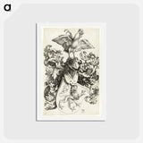 アートポストカード-Coat of Arms with Lion and Rooster - アルブレヒト デューラー Postcard.