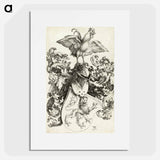 アートポスター-Coat of Arms with Lion and Rooster - アルブレヒト デューラー Poster.