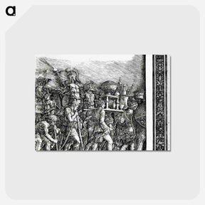アートポストカード-Holders of currencies and gold jewelry, trophies royal armor with pilasters - アンドレア マンテーニャ Postcard.